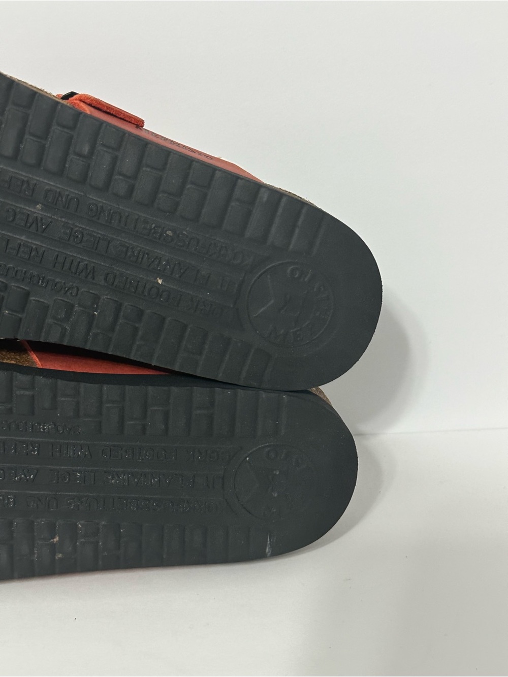 Mephisto Sandals Size 7/38 Helen Orange Nubuck Toe Loop Thong Comfort Air Relax - Picture 12 of 12